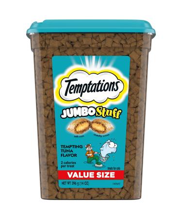 TEMPTATIONS Jumbo Stuff Cat Treats, Tempting Tuna, Multiple Sizes, Large Cat Treats 14 Ounce (Pack of 1)