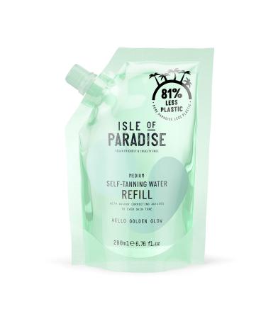 Isle of Paradise Self-Tanning Water Refill - Sustainable Refill for Self Tan Water, Vegan and Cruelty Free, 6.76 Fl Oz Medium (Golden Glow)