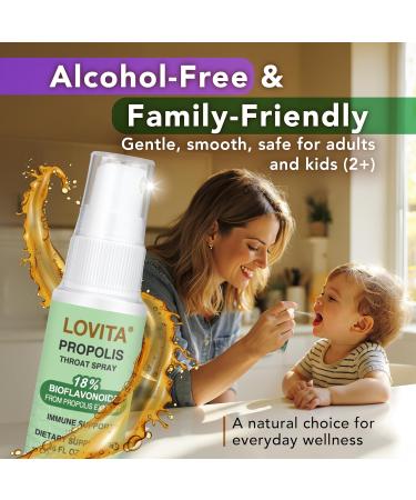 LOVITA Bee Propolis Throat Spray 250mg Bee Propolis Extract with 18% Bioflavonoids Alcohol-Free Antioxidant Immune Support & Sore Throat Relief Gluten-Free Non-GMO 1 Fl Oz 90 Day Supply Throat Spray 1 Fl Oz (Pack of 3) - Buy Online on GoSupps.com