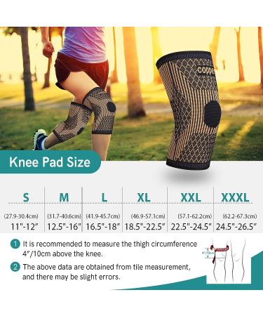SHENGYADE Copper Knee Brace - Men & Women - Knee Pain Support - Compression Sleeve - XL Black Yellow - Buy Online on GoSupps.com