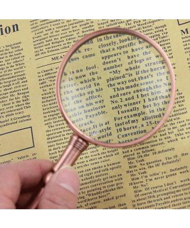 Portable 10X Antique Copper Handheld with Wooden Handle and Real Glass Best Reading Magnifier for Elderly Full of Stars - Buy Online on GoSupps.com