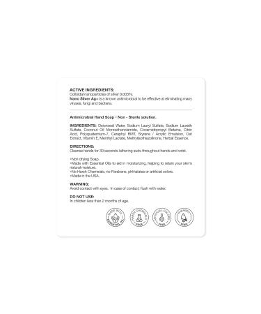 Defense Ag Hand Soap with Coconut Oil & Oat Extract | Paraben-Free Moisturizing Daily Cleanser | Herbal Essential Oil | Pack of 4 - 8oz Each - Buy Online on GoSupps.com