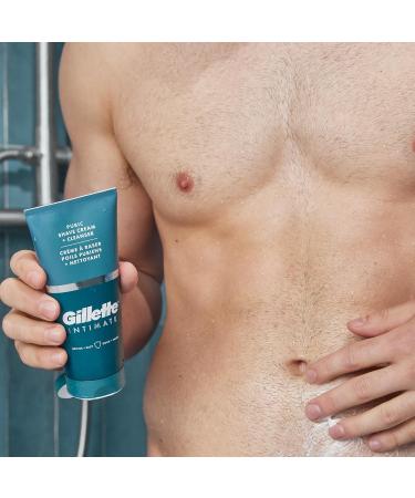 Gillette Intimate Care Razor Set for Men - 2-in-1 Shaving & Shower Cream with Aloe - Paraben-Free - Perfect Gift - 177 ml - Buy Online on GoSupps.com