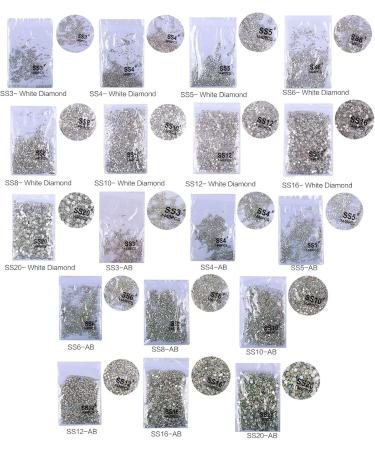 FEIlei 1440Pcs Crystal Flat Back Round Shape Rhinestones Mixed Nail Gems Gemstones Kits - Buy Online on GoSupps.com