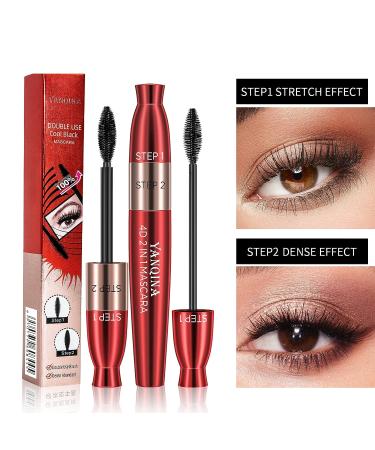 AZLESLOG Black Waterproof Eyeliner and 4D Silk Fiber Mascara Set - Long-Lasting, No Clumping, Natural-Looking Brows, All-Day Wear - Buy Online on GoSupps.com