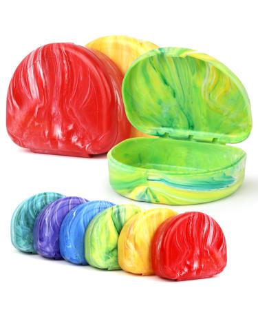 Marble Retainer Cases with Labels - Pack of 3 (colors may very) Assorted Marble Colors