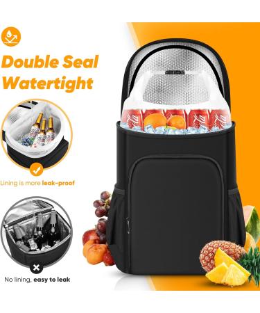 Insulated Leak Proof AUSQI Backpack Cooler - 45 Cans, Waterproof Thermal Bag - Portable & Lightweight, Ideal for Travel, Camping, Beach - Black - Buy Online on GoSupps.com