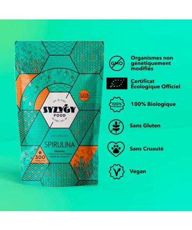 SYZYGY FOOD | Certified Organic Spirulina | 300 Tablets of 500mg | 99% Pure Organic Spirulina | DETOX - Vegan - Vegetable Protein - Satiety - Appetite Control - Iron - Minerals - Buy Online on GoSupps.com