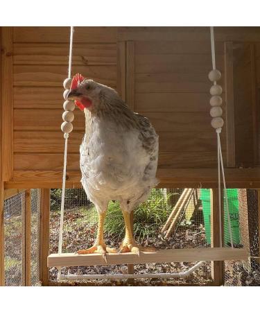 Dciustfhe Chicken Swing Toy for Natural Safe Wooden Accessories Durable Perch Ladder for Poultry Run Rooster Hens - Buy Online on GoSupps.com