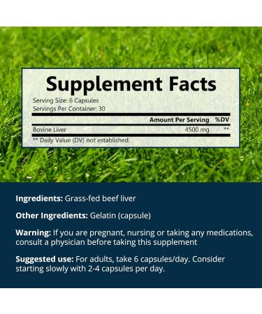 Dr. Boz - Beef Liver Capsules 30 Servings - 4500mg Cow Liver - Energy Immunity & Health - Vitamin A B12 Zinc & Iron Supplement - Grass Fed & Pasture Raised Cows - Made in The USA - Self Care - Buy Online on GoSupps.com