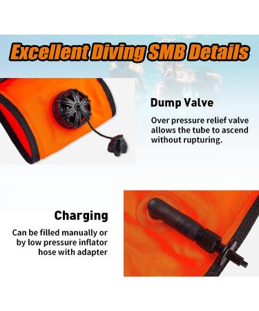 Pluzluce 5FT/6FT Dive SMB Surface Marker Buoy - High Visibility Safety Sausage for Underwater Diving - Buy Online on GoSupps.com