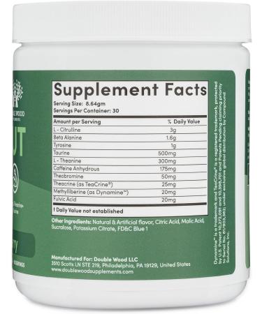 Pre Workout Powder for Men & Women (30 Servings of Caffeine Beta Alanine L-Citrulline Dynamine L-Theanine Taurine Theacrine & More) Preworkout Powder with Scoop by Double Wood (Blue Raspberry) - Buy Online on GoSupps.com