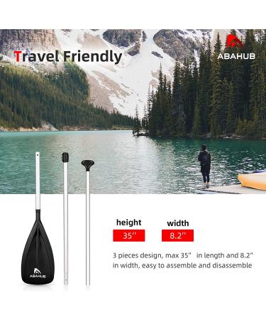 Abahub 1 x 3 Section Lightweight SUP Paddle | Adjustable Aluminum Alloy Shaft | Plastic Nylon Blade | Black/Blue/Green/Orange/Red/Yellow | 68-84 - Buy Online on GoSupps.com