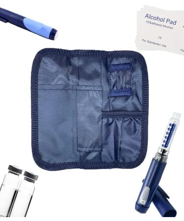 Insulin Cooler Travel Case for Diabetics - Portable, Waterproof Supply Bag with Insulation Liner, 2 Ice Packs - 6-8 Hours Cooling - Navy - Buy Online on GoSupps.com