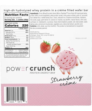BNRG Power Crunch Strawberry Creme Protein Bars - 12 Pack | Energy & Nutrition Boost - Buy Online on GoSupps.com