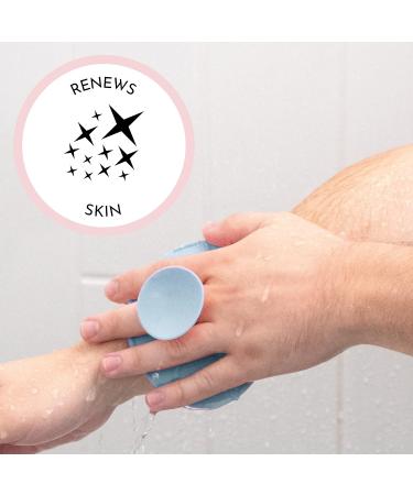 S&T INC. Silicone Body Scrubber and Shower Brush - Gentle Exfoliating Soft Bristle Brush - 3.5x4.5 Inch - Blue - 1 Pack - Buy Online on GoSupps.com