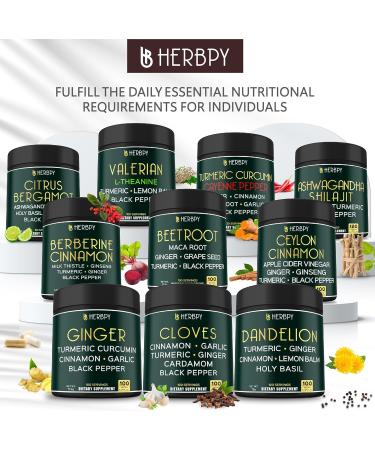 Herbpy 5in1 Ashwagandha Extra Strength with Shilajit for Stamina Energy & Relaxation Support - Plus Ginseng Turmeric Root & Black Pepper - 120 Count - Buy Online on GoSupps.com