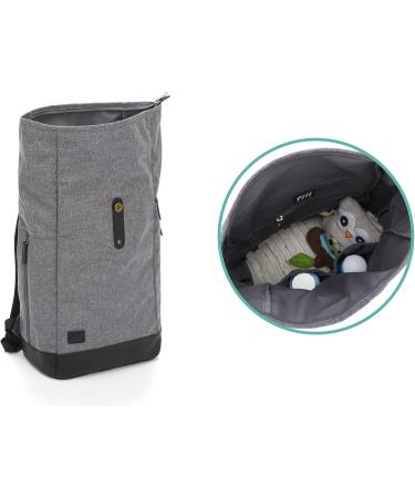 Fillikid Berlin Wrap Backpack | Baby Diaper Bag with Stroller Attachment Diaper Pad & Bottle Warmer - Gray/Black - Buy Online on GoSupps.com