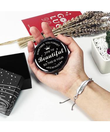 Calyders Black Travel Mirror & Leaf Bracelet Gift Box for Her | Birthday, Valentine's Day, Wedding - Buy Online on GoSupps.com