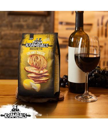 Buy Krambals Bruschetta - Creamy Cheese & Herb Crispy Bread 70g | Healthy International Snack | 12 Pieces - Buy Online on GoSupps.com