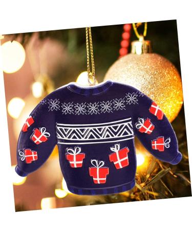 Alipis 4pcs Pendant Resin Xmas Design Party Home Christmas Pendants Sweater Tree Ornament Festival Hanging Bluex4pcs 9x6cmx4pcs - Buy Online on GoSupps.com