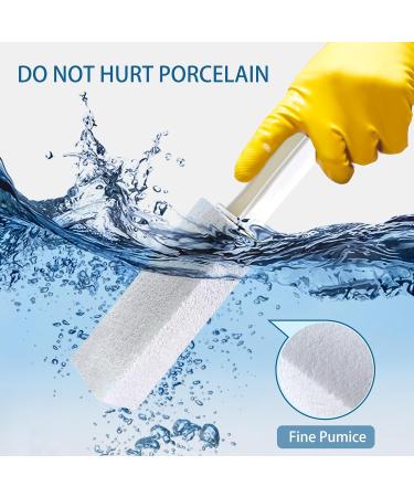 White Cleaning Pumice Stone with Handle - 2 Pack for Easy Removal of Hard Water Stains on Tiles Bathrooms & Pools - Buy Online on GoSupps.com