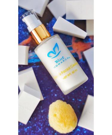 Blue Monarch Gentle Facial Cleanser & Silk Sea Sponge | All-Natural Vegan Skincare for Dry & Sensitive Skin | Nourishes Smooths & Refreshes (60ml - Buy Online on GoSupps.com