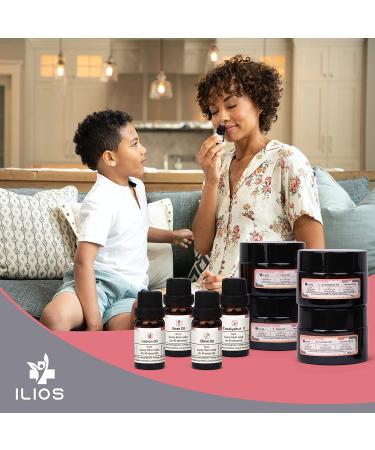Ilios Olfactory Smell Training Kit - 4 Essential Oils for Loss of Senses - Lemon, Clove, Rose, Eucalyptus - Natural Aromatherapy Set with Accessories - Buy Online on GoSupps.com