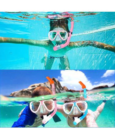 Kids Snorkel Set - Pink Diving Mask for Boys and Girls with Anti-Leak Technology, Spare Mouthpiece, and Carrying Bag - Ideal for Snorkeling and Diving Adventures - Buy Online on GoSupps.com