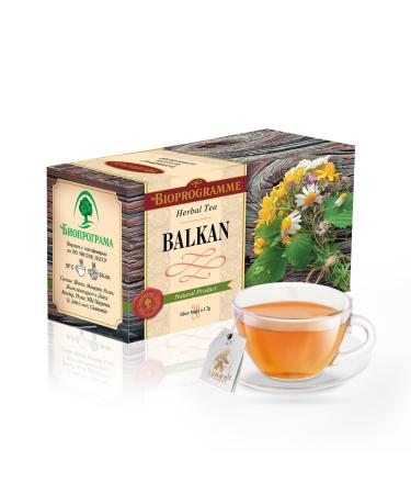 KUKER Balkan Herbal Tea Blend with Thyme Tea Rosehips Chamomile Flower & Wild Marjoram Herb - Herbal Infusions Tea with Thyme Herbal Tea - Fruit Teas & Herbal Tea Mix - 20 Tea Bags 30g