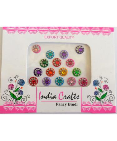 Buy 4 Packs of 64 Colorful Crystal Bindi Velvette Round Face Jewels Tika | International Shipping Available - Buy Online on GoSupps.com