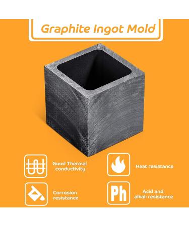 Graphite Ingot Mold for Gold, Silver, Copper Casting - 40x40x45mm, 1000g Gold/500g Silver - Buy Online on GoSupps.com