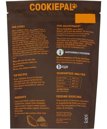 Cookie Pal Organic Sweet Potato & Flaxseed Dog Treats - 10 OZ | Healthy Pet Snacks - Buy Online on GoSupps.com