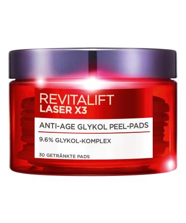 L'Or al Paris RevitaLift Laser X3 Anti-Age Glycolic Peel Pads 30 ml - Buy Online on GoSupps.com
