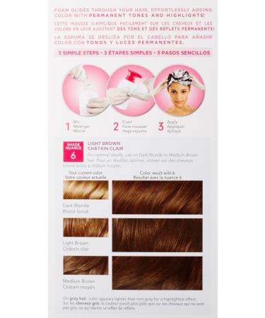 Clairol Nice N Easy Color Blend Foam Hair Color - 6 Light Brown - International Shipping Available - Buy Online on GoSupps.com