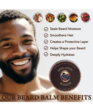 Melanin Kings Beard Grooming Kit - Natural African Ingredients for Men | Wash Oil Balm Brush Comb & Scissors - Buy Online on GoSupps.com