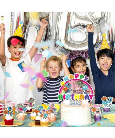 37pcs The Amazing World of Gumball Party Supplies Include 1pcs Big Cake Topper and 36pcs Cupcake Toppers for Gumball Birthday Party Cupcake Decorations. - Buy Online on GoSupps.com
