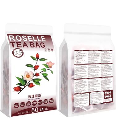 100% Natural Roselle Tea Bag 150g/5.29oz (3g*50bags) / Fleurs de Roselle s ch es fleurs comestibles hibiscus - fleurs pures Roselle bourgeons herbac - non - OGM - ar me naturel - Buy Online on GoSupps.com