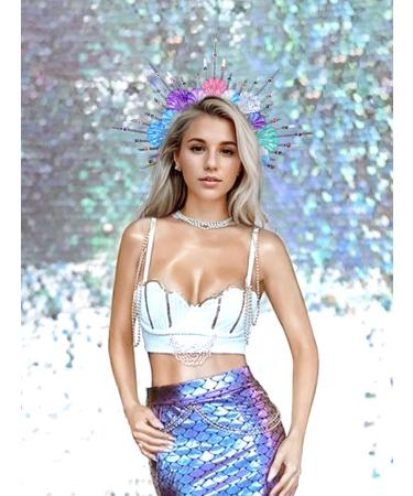 JeVenis Silver Shell Headband and Accessories Silver Halo Crown Hairpiece Mermaid Hair Band Hair Band with Spikes - Buy Online on GoSupps.com