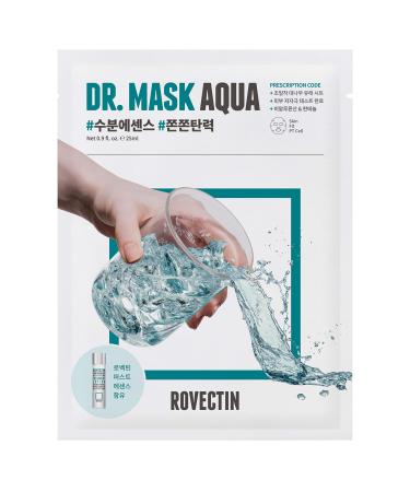 ROVECTIN  Dr. Mask AQUA (5 ea.) - 7 Layers of Hyaluronic Acid Facial Mask Sheet with Niacinamide (Vitamin B3) and Panthenol (Vitamin B5)