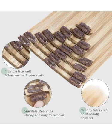 Tess Real Hair Extensions | Clip-In 7A Weft | 50cm Long Smooth Blonde Hair | 18 Clips (#18/613 Hellgoldblond) - Buy Online on GoSupps.com
