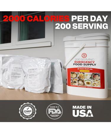 72HRS Emergency Food Supply Kit 2000 Cal/Day 25-Year Shelf Life Survival Food for Camping & Preparedness 200 Servings & 1-12 Month Packages - Buy Online on GoSupps.com
