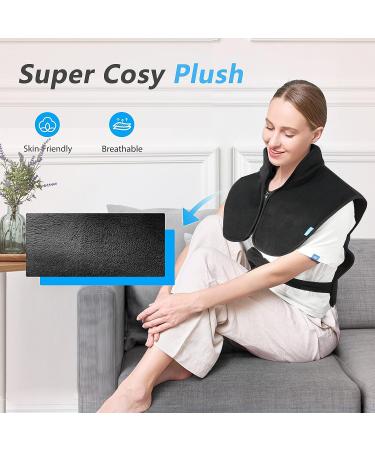 Comfier Large Heating Pad for Neck and Shoulder - Father's Day Gifts - Back Pain Relief - 6 Heating Levels - Full Body Heating Pad - 10 Timing Settings - Black - Buy Online on GoSupps.com