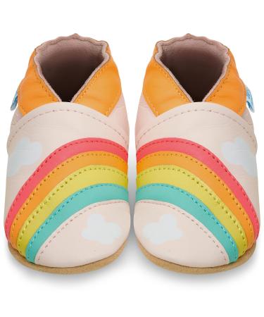 Baby Shoes with Soft Sole - Baby Girl Shoes - Baby Boy Shoes - Leather Toddler Shoes - Baby Walking Shoes 12-18 Months Rainbow