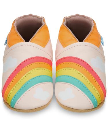 Baby Shoes with Soft Sole - Baby Girl Shoes - Baby Boy Shoes - Leather Toddler Shoes - Baby Walking Shoes 6-12 Months Rainbow
