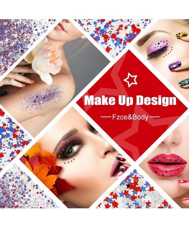 Independence Day Nail Glitter - 4th of July Red Blue Silver Sequins for Women and Girls - Buy Online on GoSupps.com
