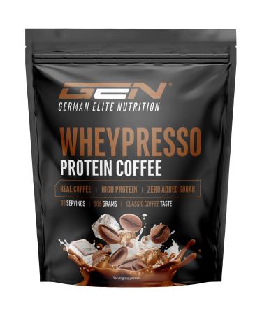 Wheypresso Protein Coffee - Protein Powder with Whey & Isolate Concentrate - With Real Coffee & Caffeine - High Protein Creamy Drink - (908g Classic Coffee Flavor)