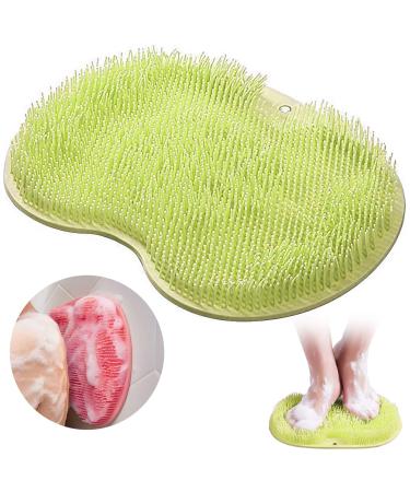 Foot brush for the shower footbrush footwear footbrush slide -resistant silicone massage pad laundry massager shower with non -slip suction cups cleaned peeling foot circuit relieves tired feet (green)