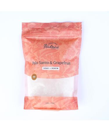 Fontana Candle Co - Epsom Salt | Palo Santo Grapefruit 24 oz | Essential Oil and Soothing Coconut Oil | Natural Magnesium Flakes Scented Bath Salts Palo Santo & Pink Grapefruit