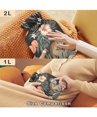Naanle Hawaii Flower Monkey Hot Water Bottle - 1L Transparent Cover | Heat & Cold Therapy for Pain Relief - Buy Online on GoSupps.com
